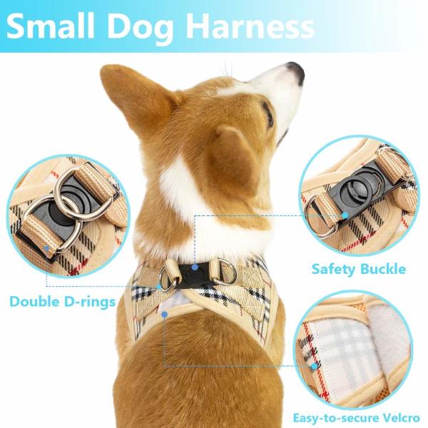 O chicote de fios ajustável bonito e a trela do cachorrinho da manta ajustaram a prova pequena do escape da veste do cão
