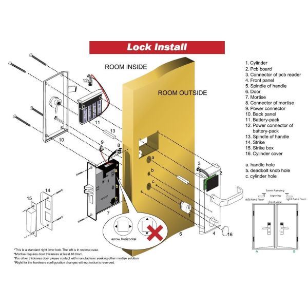 RFID Hotel Door Lock with Fast Response <1 Second, 200 Card Support, and Zinc Alloy Housing