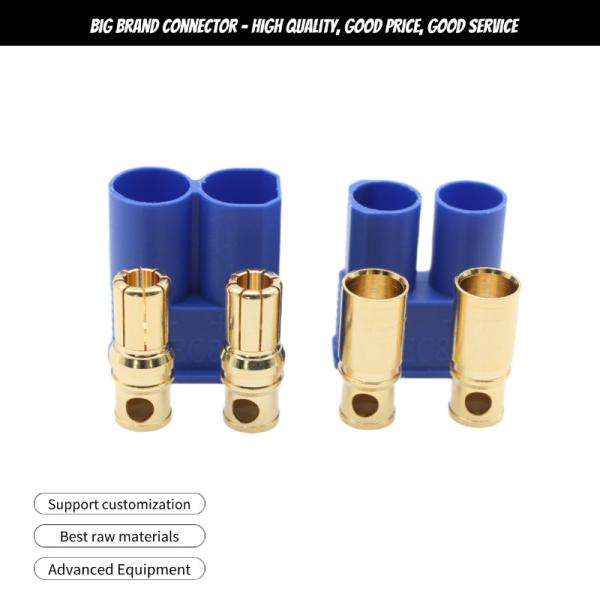 High Current EC8 8mm Bullet Connector Gold Plated Banana Plug Socket Female Male Connector
