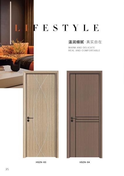 Customizable 60mm-100mm Interior WPC Door Flat WPC Laminate Doors