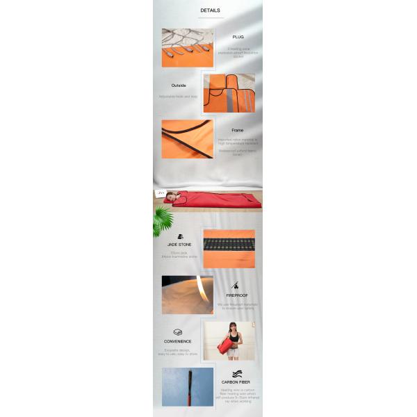 Углеродные волокна нагреватель No Emf Саунное одеяло Дальнее инфракрасное для клиники