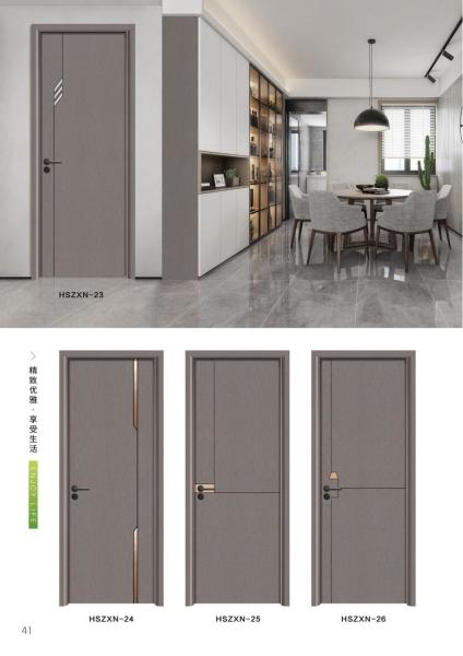Heat Insulation Interior WPC Door With Frame Customized Width 850mm 950mm