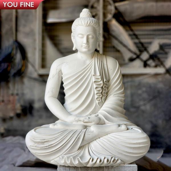 Outdoor Garden Decoration White Marble Buddha Statue