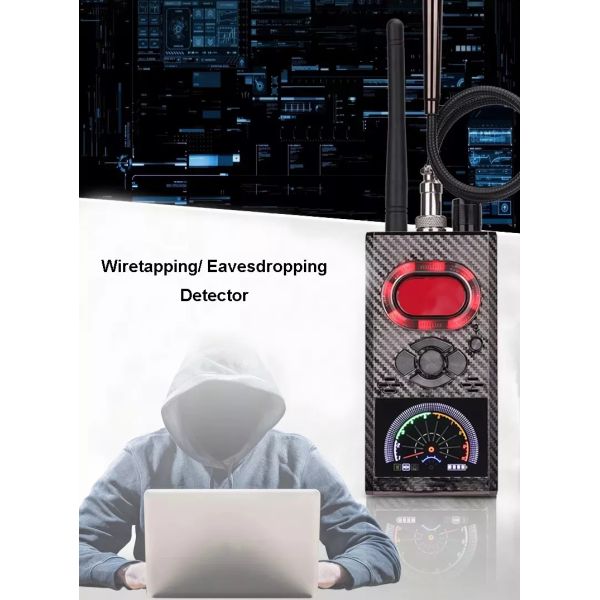 1MHz - 6.5GHz RF Portable K99 Wireless Signal Detector RF Scanner Alarms Built In LION Battery