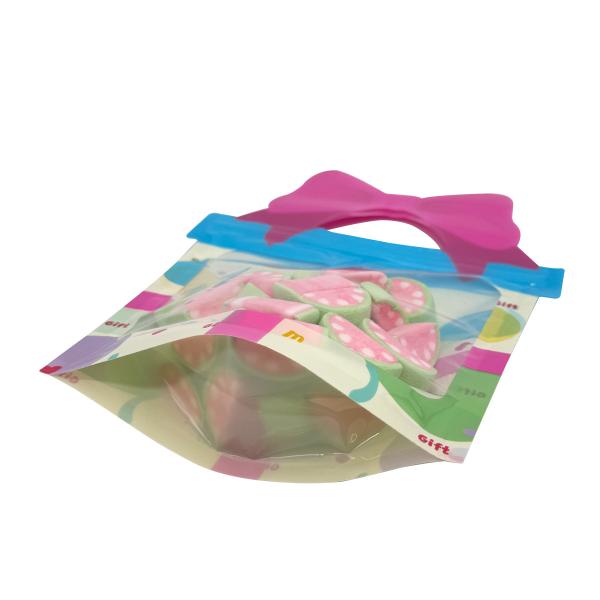 Plastic Ziplock Handbag Shaped Stand Up Pouches For Packing Candies Sweet Treats Snacks Packaging