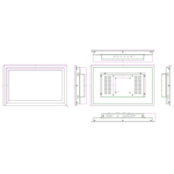 Full HD 1080P Capacitive Touch Monitor 12.5 Inch Size DC24V Working Voltage