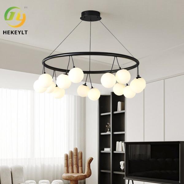 Nordic Simple Creative Cherry Pendant Light Showroom Living Room Dining Room Ball Black Glass LED Light