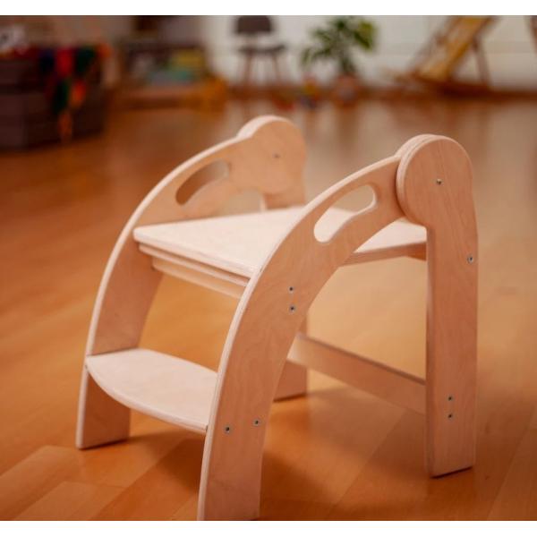 Customized Logo Wooden Step Stool for Kids Foldable Toddler Stool Montessori Design