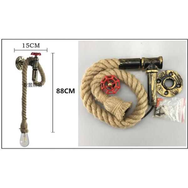 Retro Industrial Wind  Rope Wall Lamp Personality Iron Rust water pipe wall lamp (WH-VR-01）
