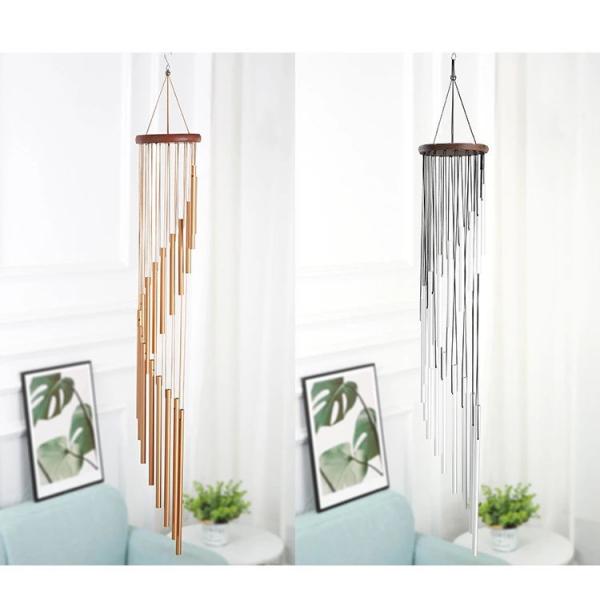 Rotating 35 Inch Outdoor Wind Chimes  With 18 Aluminium Tubes