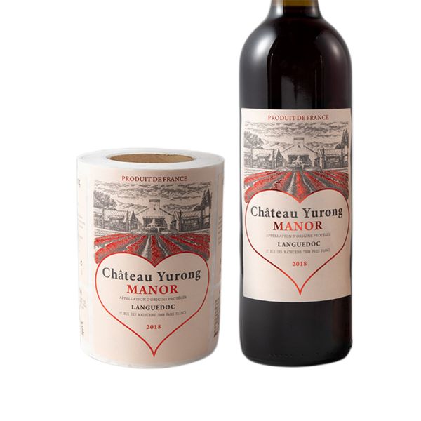 Customized Red Metal Foil Embossing Logo Wine Label Printed Fancy Paper Adhesive Liquor Whisky Sticker Packaging Labels