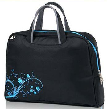 Stylish 1680D Nylon black 14' Ladies Laptop Handbags with high abrasion resistance