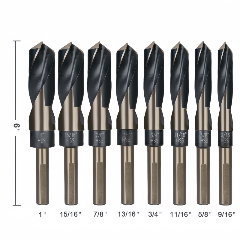 8 Piece Drill Bit Set Silver Deming Coal Mining Drill Bits Amber Black Coated