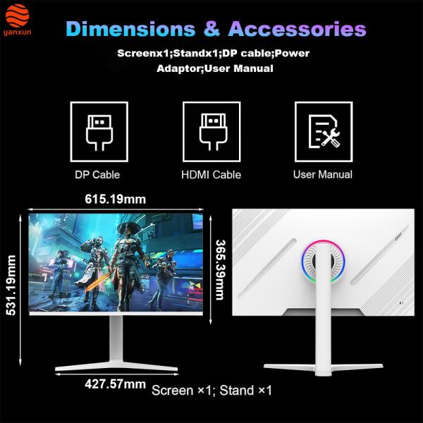 Monitor Gaming de 27 pulgadas con panel IPS QHD 180Hz y soporte ajustable con iluminación RGB