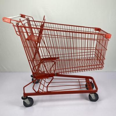 carrinho de compras de aço chapeado zinco do trole das compras na mercearia do supermercado 240L