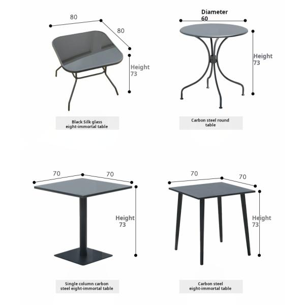 Contemporary Balcony Dining Set Metal Table And Stackable Chairs For Outdoor Leisure
