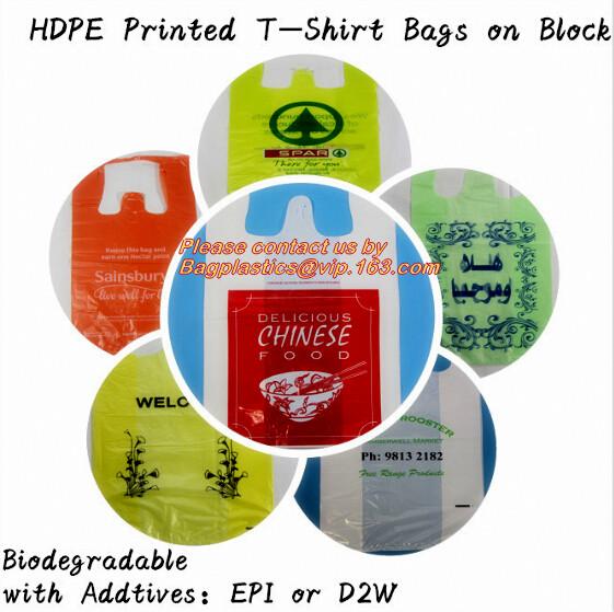 Biodegradable Reusable Plastic T-Shirt Bag Eco Friendly Compostable Grocery Shopping Thank You Recyclable Trash Basket