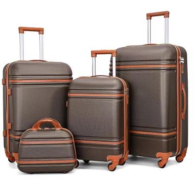 High Quality PC Luggage 4pcs Sets Vintage Travel Suitcase Classical Carry on  Light Weight Suitcase Luggage Waterproof Baggage TSA Lock Hard Side Luggage