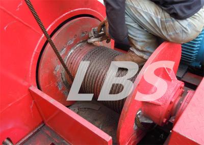 Red Mobile Oil Rig Drawworks , 50 Ton Hydraulic Winch  For Oil And Gas Well