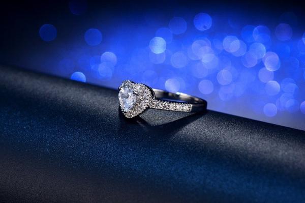 Luxury Princess Heart  Shape Ring Cubic Zircon Wedding Rings for Women New Design Engagement Fashion Ring Jewelry