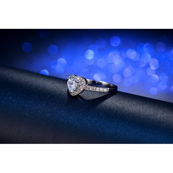 Luxury Princess Heart  Shape Ring Cubic Zircon Wedding Rings for Women New Design Engagement Fashion Ring Jewelry