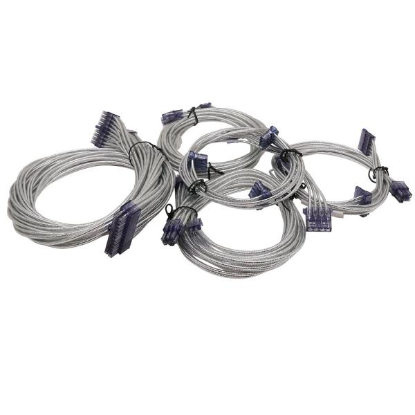 PSU Cable Bright Braided Power Supply Modular Cable Kit 24 Pin 8pin 6pin Length 630mm Gold Pink Blue Sliver Purple Green PVC