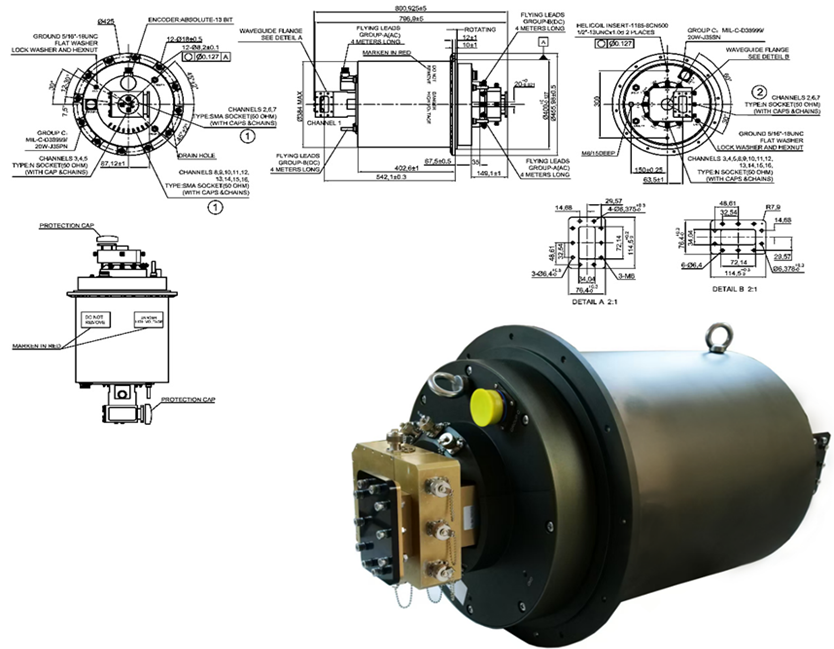 Hybrid RF Rotary Joint Multiple Signal Transmission For Radar Systems / Wind Turbines