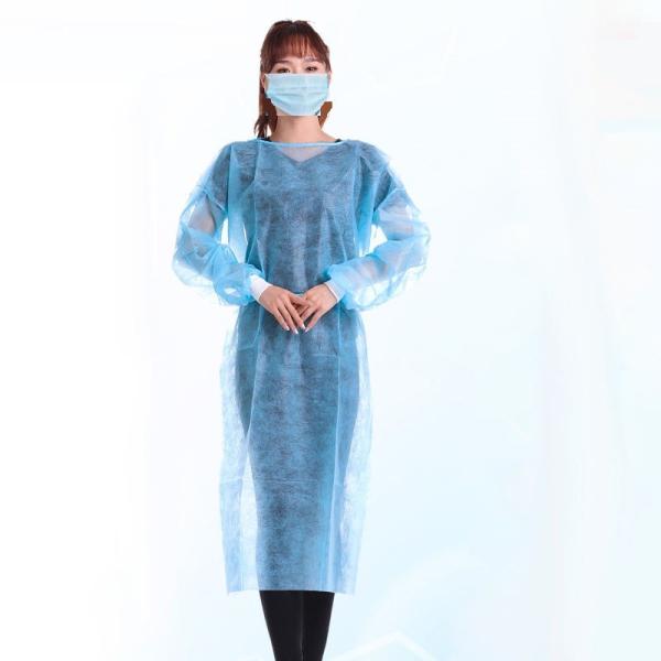 100% non woven gown, Cotton Surgical Gown Washable Reusable Gown With Long Sleeve Elastic Cuff Unisex Cotton OEM Style