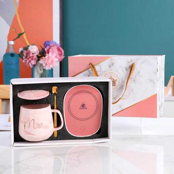 Ceramic Cup 55 Degree 380ml Constant Temperature Cup Set Gift Boxed for Wedding Gift