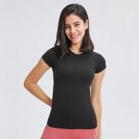 6 colore o Gym curto da luva das mulheres cobre as camisas atléticas de secagem rápidas de nylon