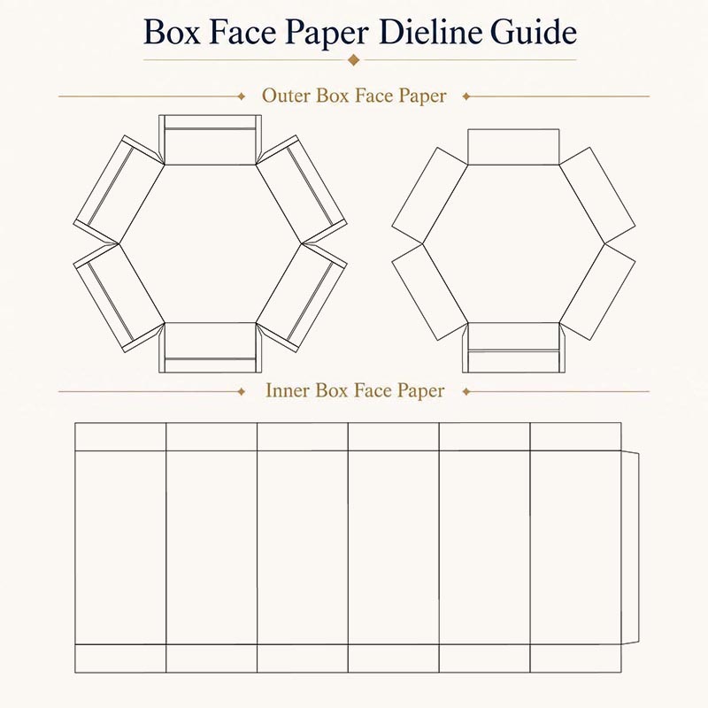 Gift Packaging Custom Collapsible Rigid Box Hexagonal Shaped with Ribbon Closure