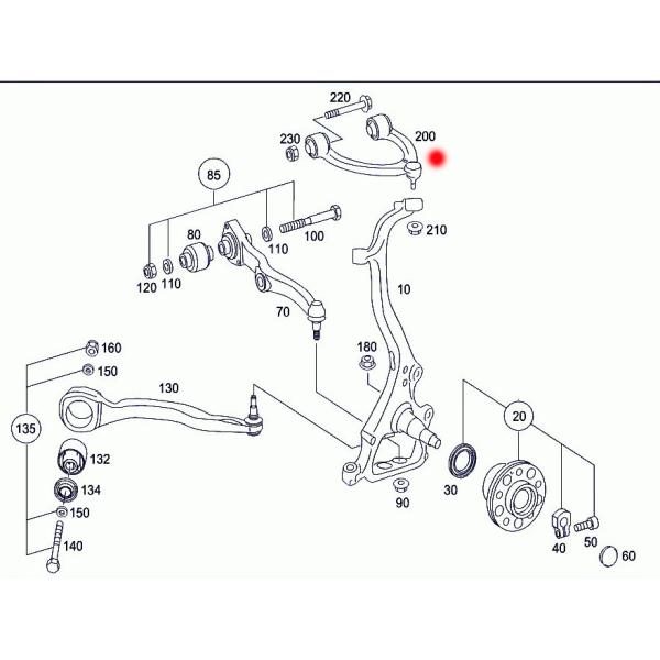 2213309007 2213308907 221330307 Control Arm For MERCEDES BENZ W221 C216