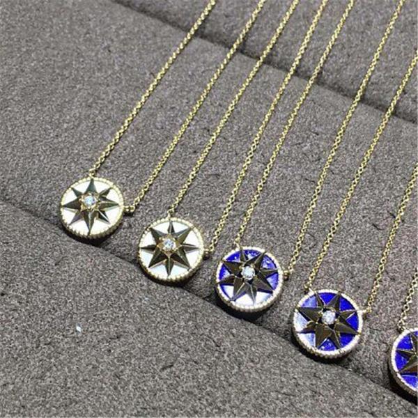  diamonds of star disk necklace 18kt gold  with yellow gold or white gold