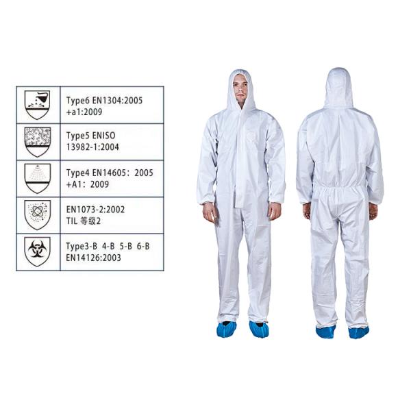 Opciones de tamaños completos Blanco con capucha desechable para protección del equipo de seguridad