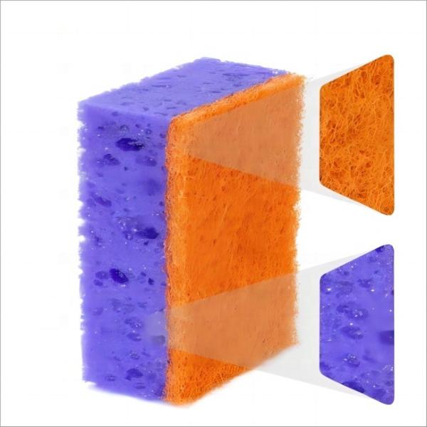Éponge de cuisine en cellulose rose personnalisée, nettoyage écologique