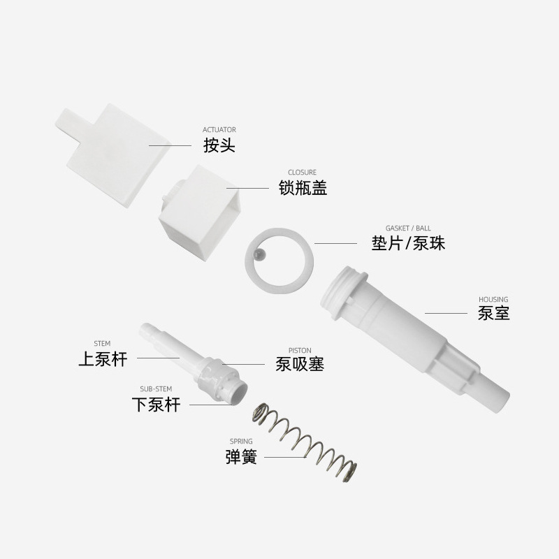 Square Head  24/410 33/410 Pump Head PP Plastic Press Conditioner Shampoo Soap Shower Gel Lotion Pump  Dispenser