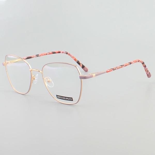 Polygon Eyewear Stainless Steel Metal Optical Frame for Women