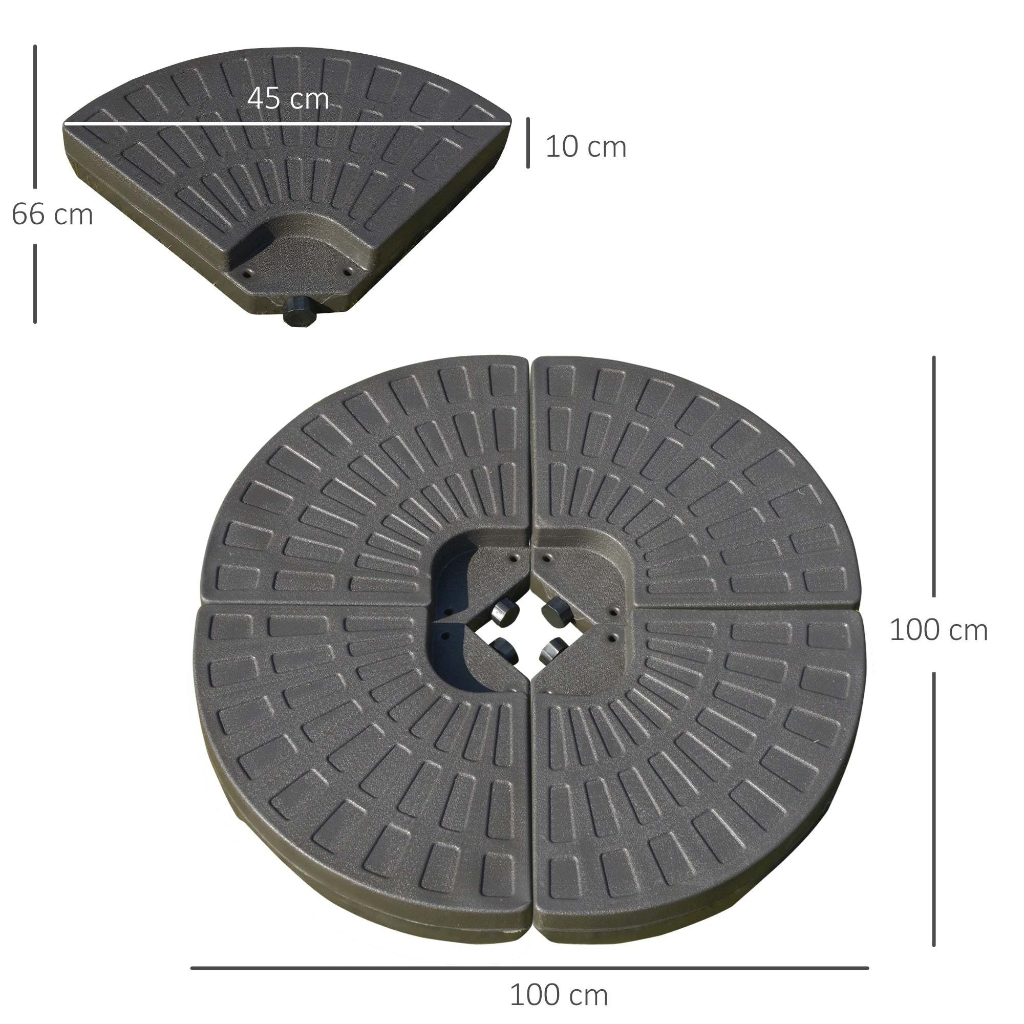 Outdoor Furniture AJUNION 4 PCs Portable Round Parasol Base with Filled Sand or Water