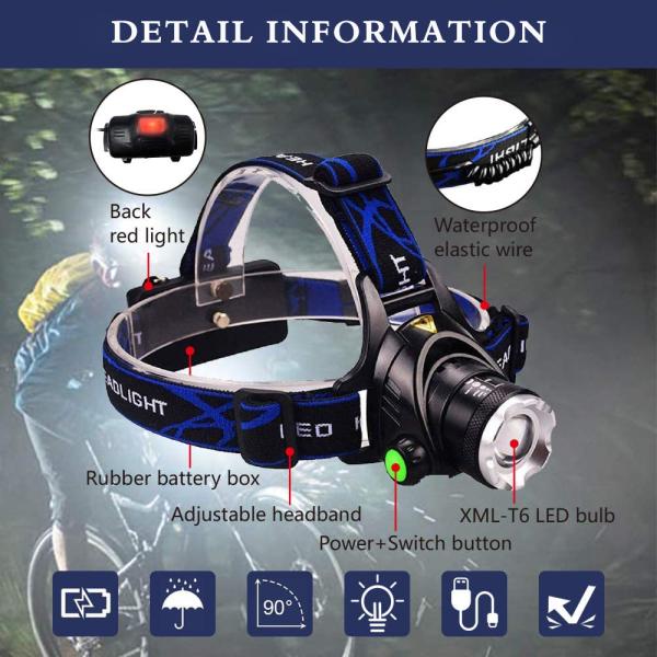 Приятеля ночи электрофонаря Headlamp света безопасности УДАРА СИД наивысшей мощности звероловство перезаряжаемые водоустойчивого красного располагаясь лагерем