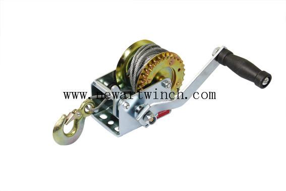 600lbs Steel A3 Hand Operated Winch Small Rope Soft Rubber Handle For Hoisting