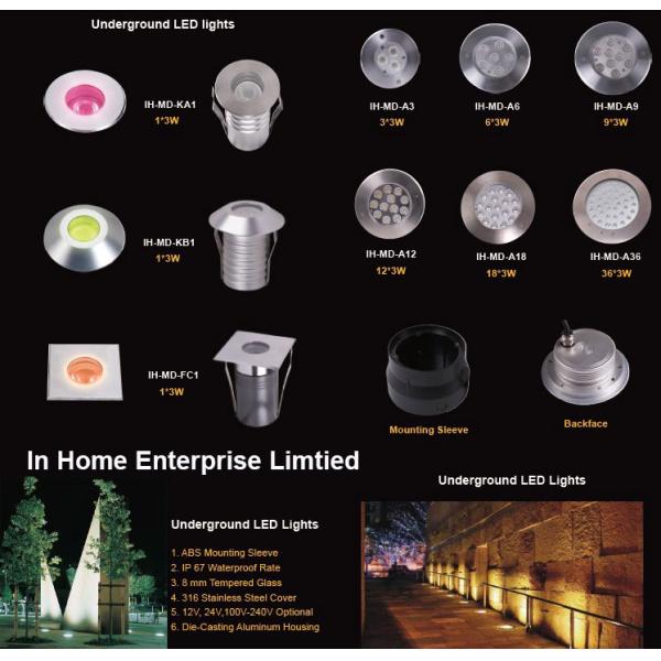 3w IP67 Warm White Underground Led Light , Aluminum 24v Dc Underground Lamp