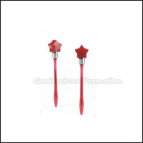 Hot Sale Cheap Promotional printed logo led light five point star ballpoint pen gift