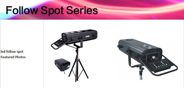 Professional Follow Spot Beam Light , 1200w Wedding Stage Lighting With Support And Flight Case