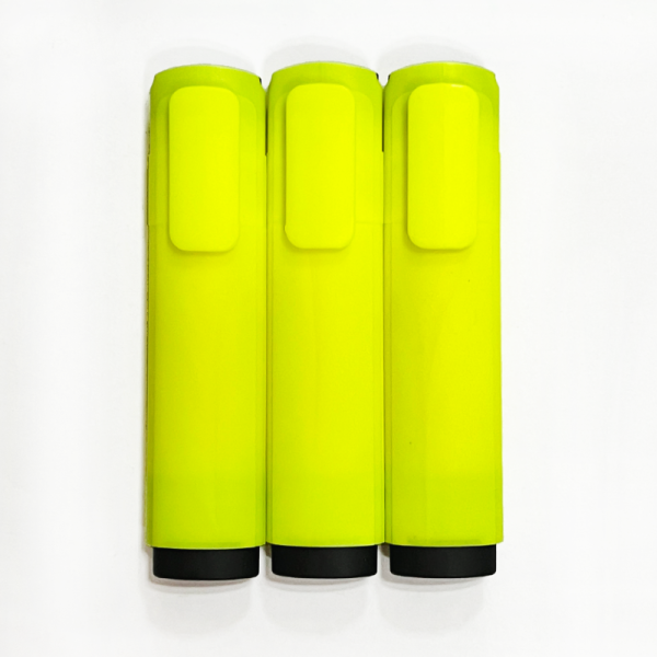 Facoty Wholesale 12PCS Yellow School And Office Fluorescent Ink Window Cuted Color Box Set Marker Chisel Fiber Tip Highlighter