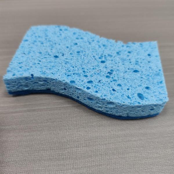 Custom Blue Cellulose Sponge Scourer Sustainable 1000% Water Absorbency