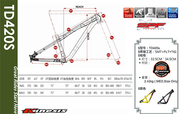 TD420S Dirt Jump/BMXАлюминиевый велосипедный каркас, DJ/Hardtail Mountain Bike Mtb 26er/27.5er
