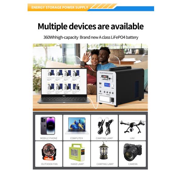 128WH Lifepo4 Solar Generator For Camping Outdoor Solar Panel Power Station