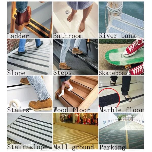 Abrasive Surface Floor Grip Strips For Industrial Floor Hazard Areas Strong Adhesion