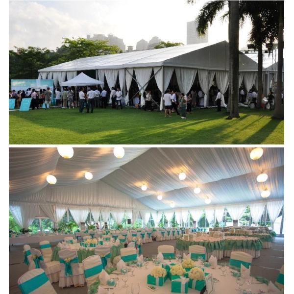 Outdoor Luxury Wedding Event Tents 20 x 20m / Romantic Transprant Wedding Tent