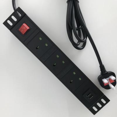 tira de 2M Cord Smart Power com tipo G de Shell Reino Unido do metal da tomada do porta usb 3